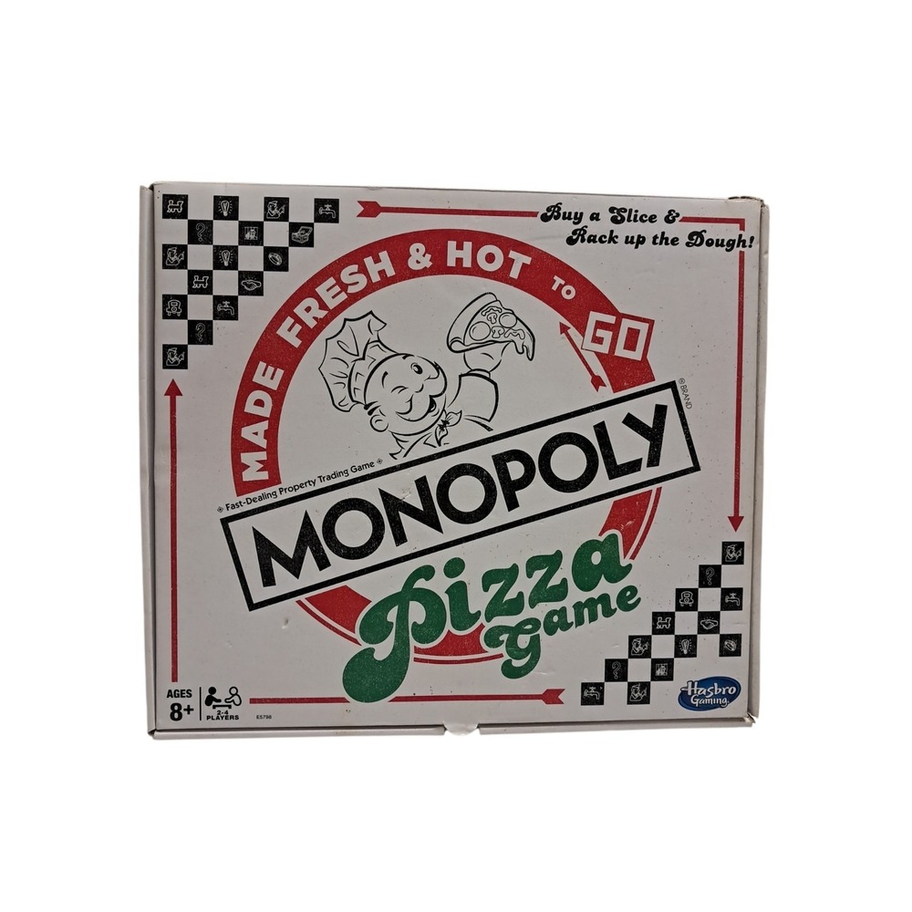 MONOPOLY PIZZA Board Game Made Fresh & Hot To‎ Go Pizza Box Hasbro